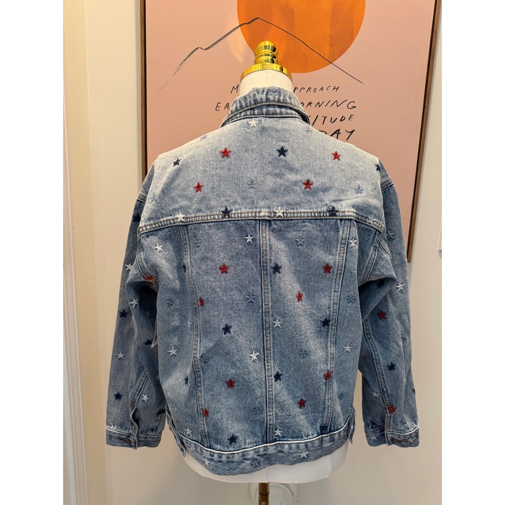 Driftwood Star Embroidered Denim Jacket, Size Small, Western/Patriotic - Picture 3 of 7
